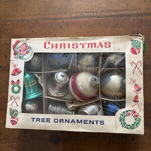 Vintage Christmas Tree Ornaments Shiny Brite & Mercury Ones Set Of 12